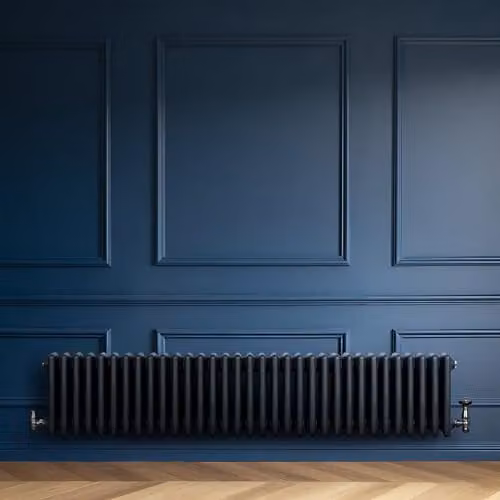Monster Shop Traditional 4 Column Radiator in Matt Anthracite Grey, Carbon Steel, Wall Mounted, W: 300 mm x H: 1505 mm – 3