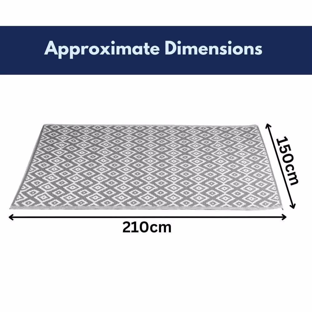 Marco Paul Shiraz Slate Grey Geometric Outdoor Alfresco Rug, W/D/H: 210 x 150 cm – 2