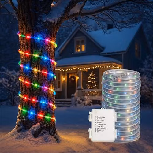 mysmartbuy Multicolour LED Rope Light, 10 m, Battery Operated with Controller