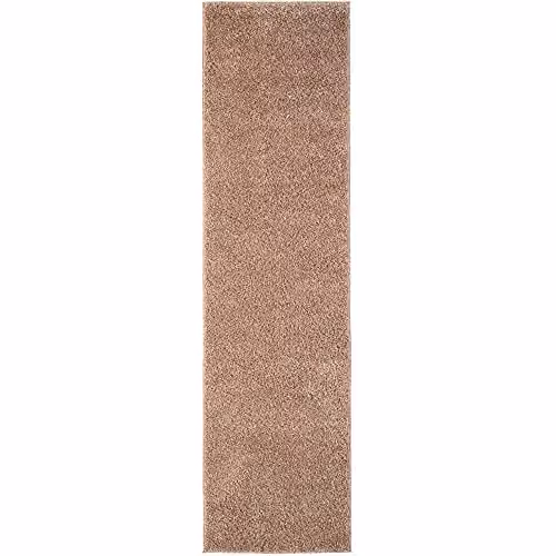 THE RUGS Beige Plain Soft High Pile Shaggy Rug, W/D: 80 x 300 cm – 4