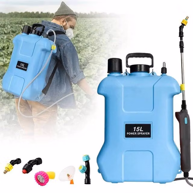 Spetlek 15L Blue Rechargeable Backpack Sprayer with 5 Nozzles and 2400mAh Battery – 1