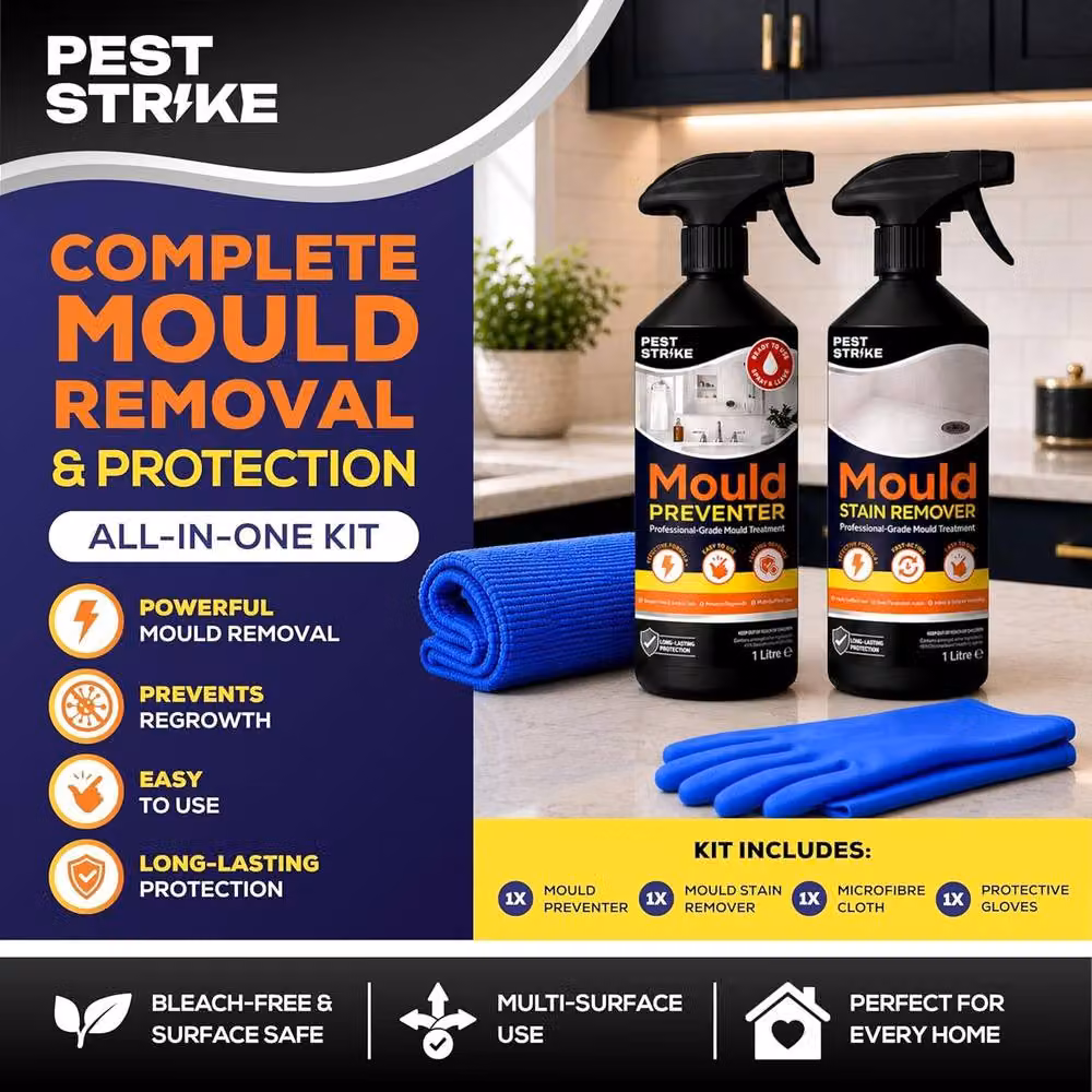 volila Mould Remover and Prevention Kit Anti Mould Spray Set for Walls and Tiles, Black, 1000ml – 2