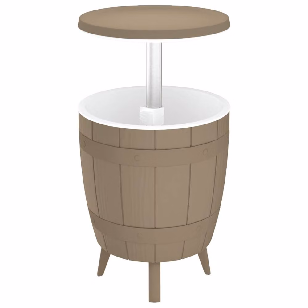 Berkfield Home 3-in-1 Ice Cooler Table in Light Brown Polypropylene – 2
