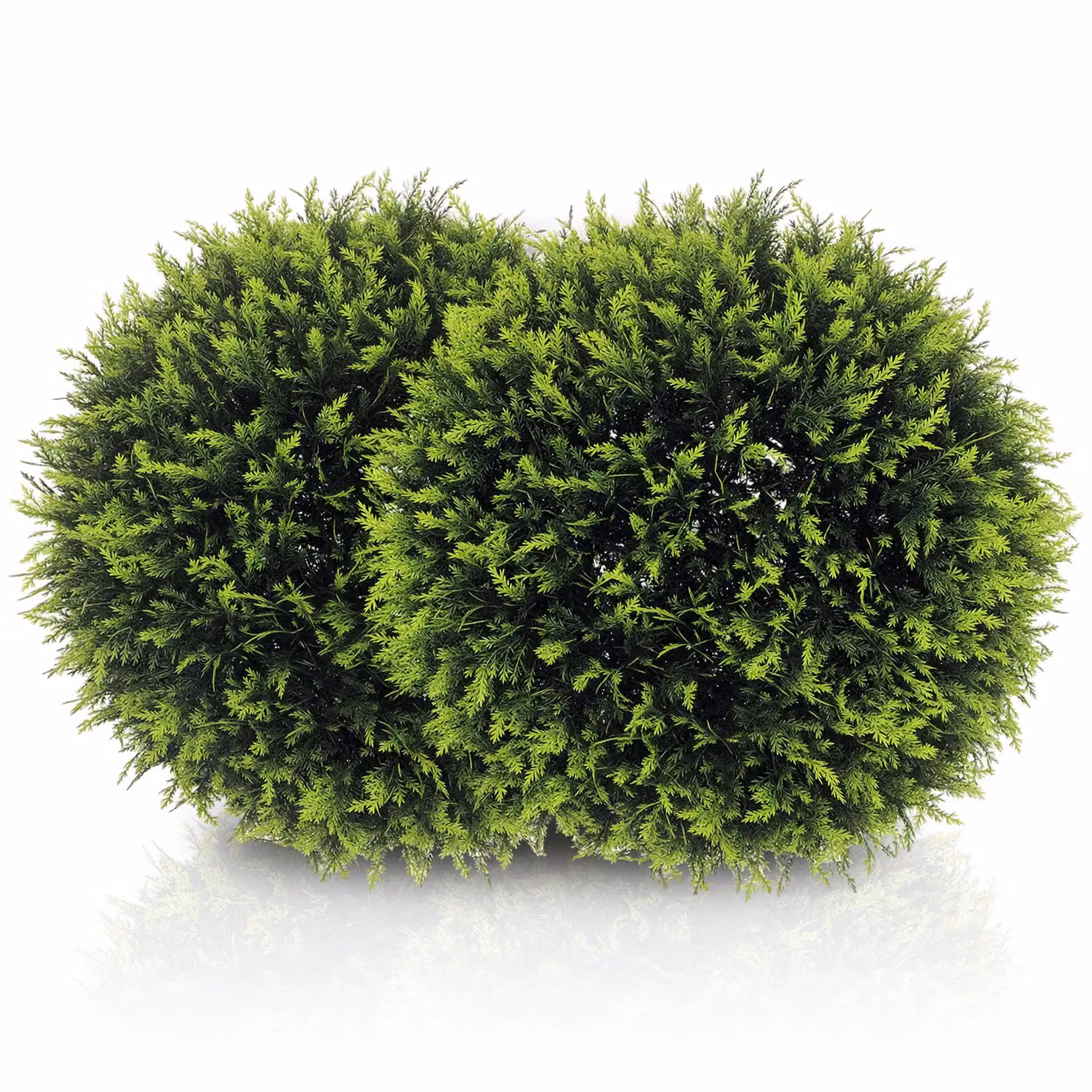 HOMCOM Set of 2 Green Artificial Round Potted Topiary Plants – 2