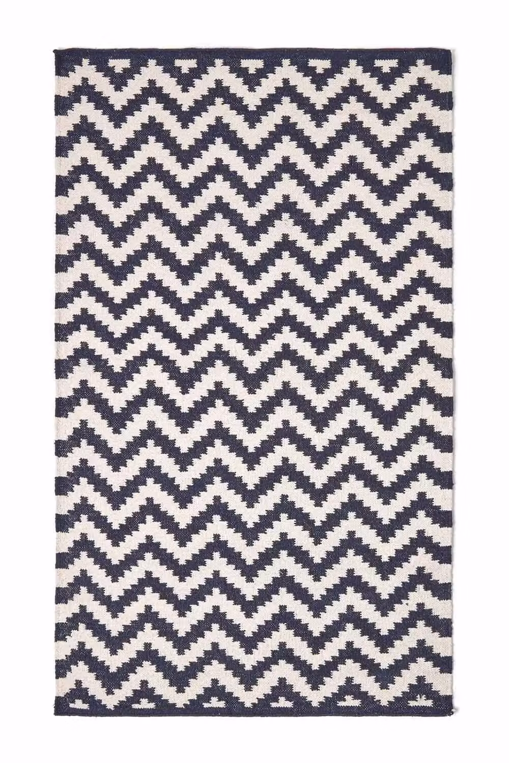 Homescapes Casablanca Handwoven Cotton Kilim Rug in Blue, White and Black, W/D/H: 90 x 150 cm – 2