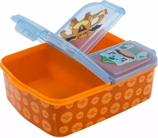 Official Licensed Pokemon 3-Compartment Leakproof School Lunch Box in Orange
