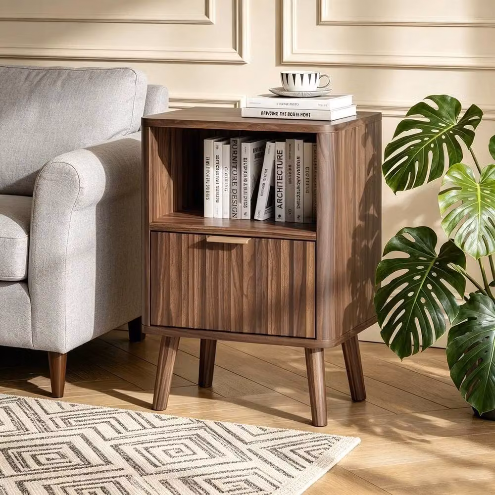 Nordara Modern Wood Bedside Table in Brown, W/D/H: 29 x 70 x 67.5 cm – 5