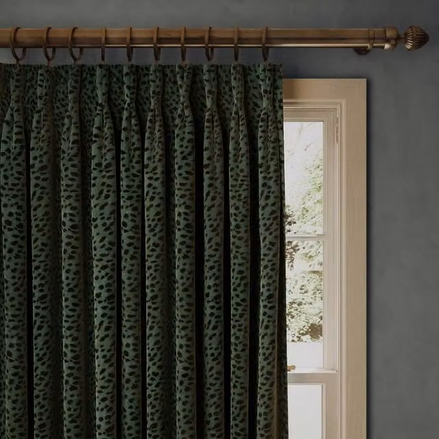 House of Hackney Savanna Velvet Fabric Curtain Panel in Lobelia Blue and Green