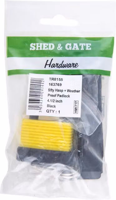 Hiatt Safety Hasp and Weatherproof Padlock with Key in Yellow