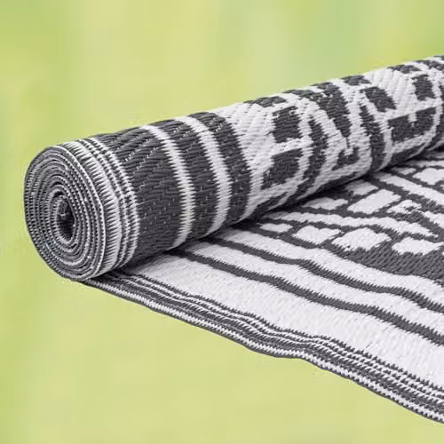 JVL Geometric Pattern Reversible Outdoor Rug in Black, W/D: 120 x 170 cm – 5