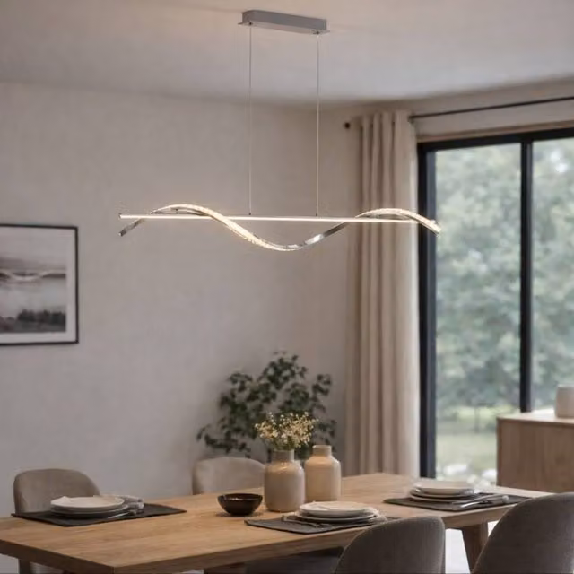 Pagazzi Design Hyde Chrome and Crystal LED Pendant Light in Silver