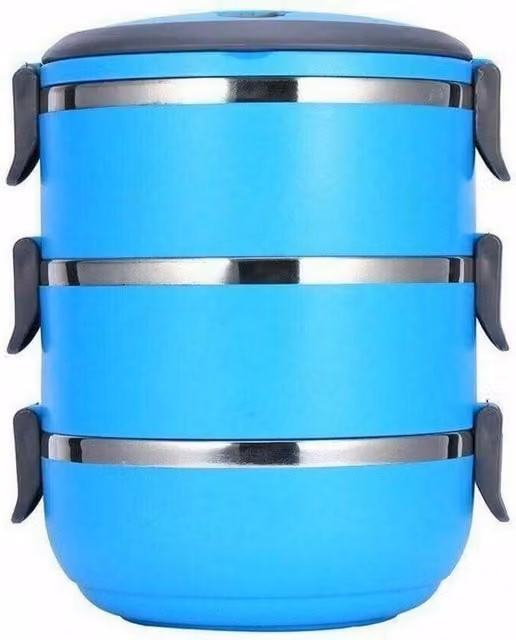 MantraRaj Blue Stackable Stainless Steel Leakproof Lunch Box with Compartments