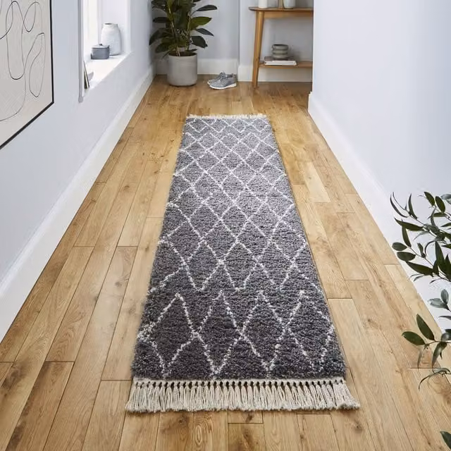 Terrys Boho 8280 Moroccan Berber Runner, Grey, W: 60 cm x L: 230 cm