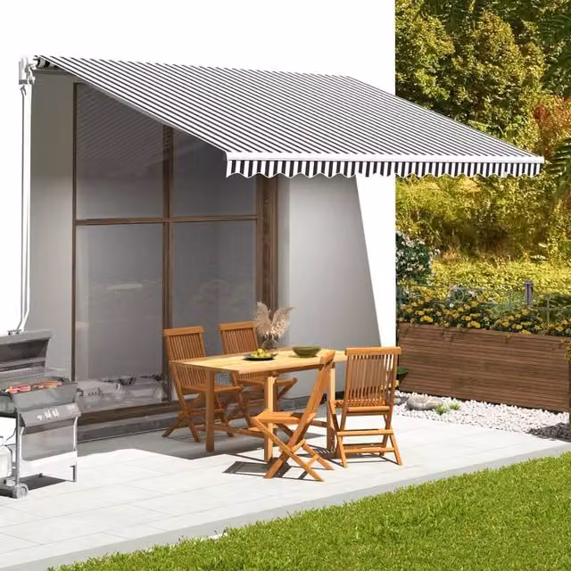 Berkfield Home Replacement Awning Fabric in Black, Anthracite and White, W 4.5 m x D 3 m