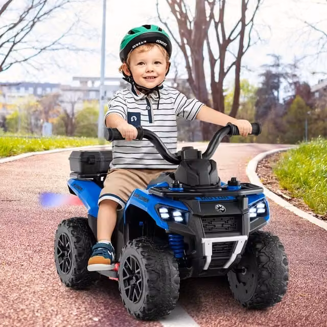Costway Blue Electric Ride-On Toy Car with Light, Sound and Spray Features