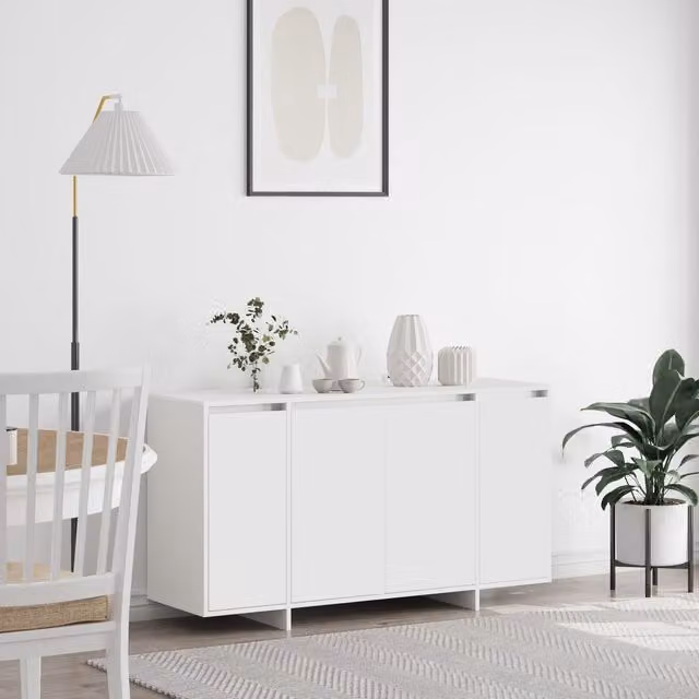 Berkfield Home White Modern Sideboard, W/D/H: 135 x 41 x 75 cm