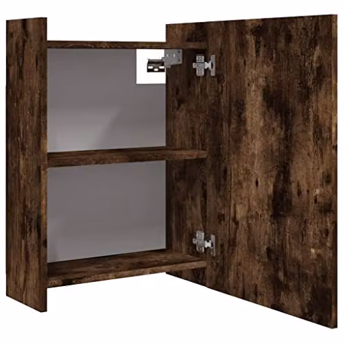 vidaXL Bathroom Mirror Cabinet in Smoked Oak, W: 62.5 cm, D: 20.5 cm, H: 64 cm – 6