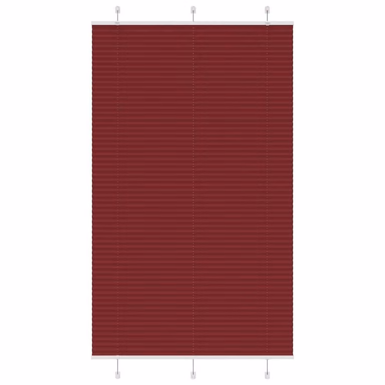 Berkfield Home Single Pleat Blind in Bordeaux Red, W: 115 cm, H: 200 cm