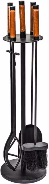Ivyline Leather Handle Companion Set, Black, 70cm