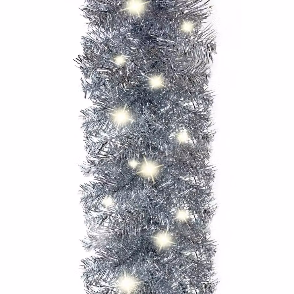 Berkfield Home Christmas Garland with LED Lights, 20 m, Silver – 5