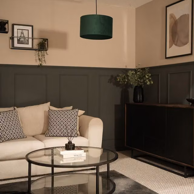 ValueLights Reni Medium Green Velvet Drum Pendant Shade