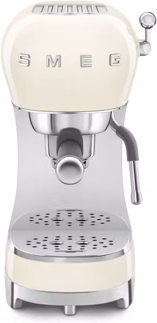 Smeg ECF02CRUK Espresso Coffee Machine with 15 Bar Pump and Steam Wand, 1350W, Beige