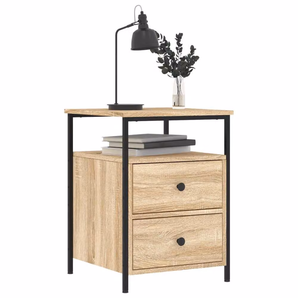 Berkfield Home Sonoma Oak Bedside Cabinet in Light Tan, W/D/H: 44 x 45 x 60 cm – 3
