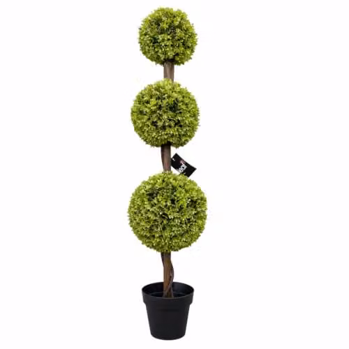 Leaf Artificial Round Boxwood Ball Tree in Green and Black – 1