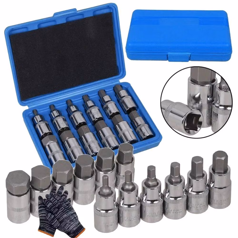 Ventryn 12pc 1/2 inch Drive Metric Hex Bit Socket Set, 5mm to 22mm, Silver – 4