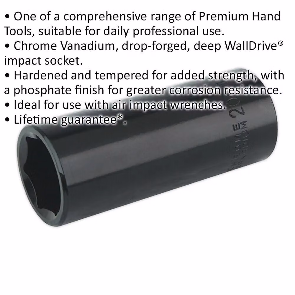 Loops 20mm Forged Deep Impact Socket with 1/2 Inch Square Drive in Chrome Vanadium – 2
