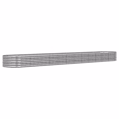 vidaXL Galvanised Steel Garden Raised Bed, Silver, W: 512 cm, D: 80 cm, H: 36 cm – 1