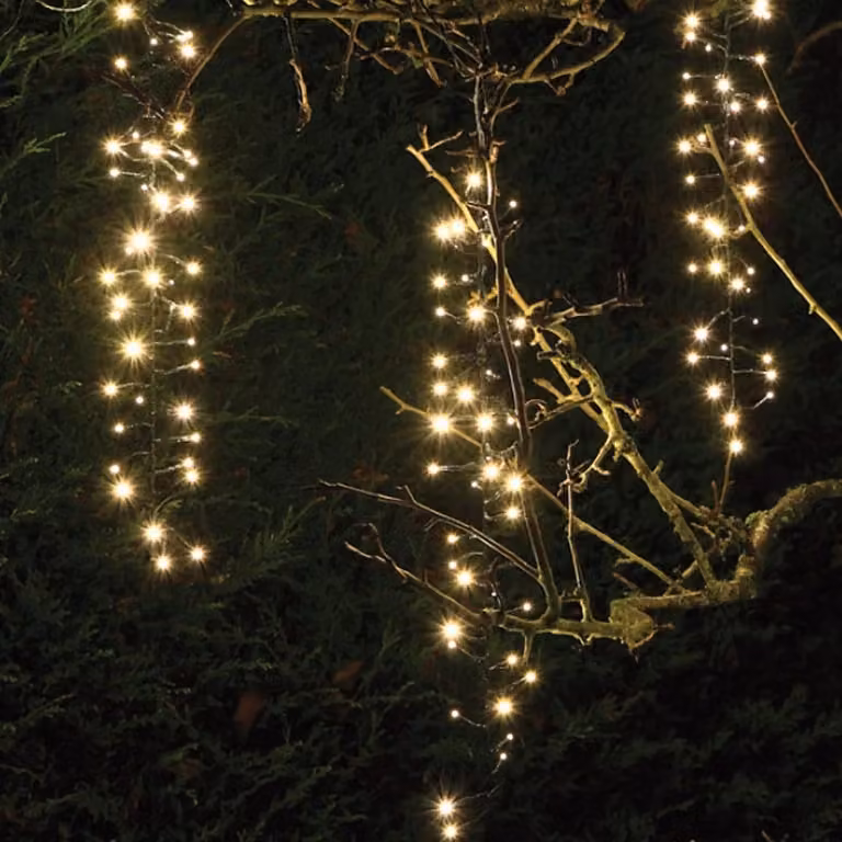 Noma Warm White LED Outdoor Garden Cascade Icicle Drop Lights with Timer, 50 cm