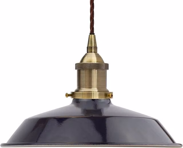 SE Home Trinity Small Metal Pendant Light in Blue and Antique Brass