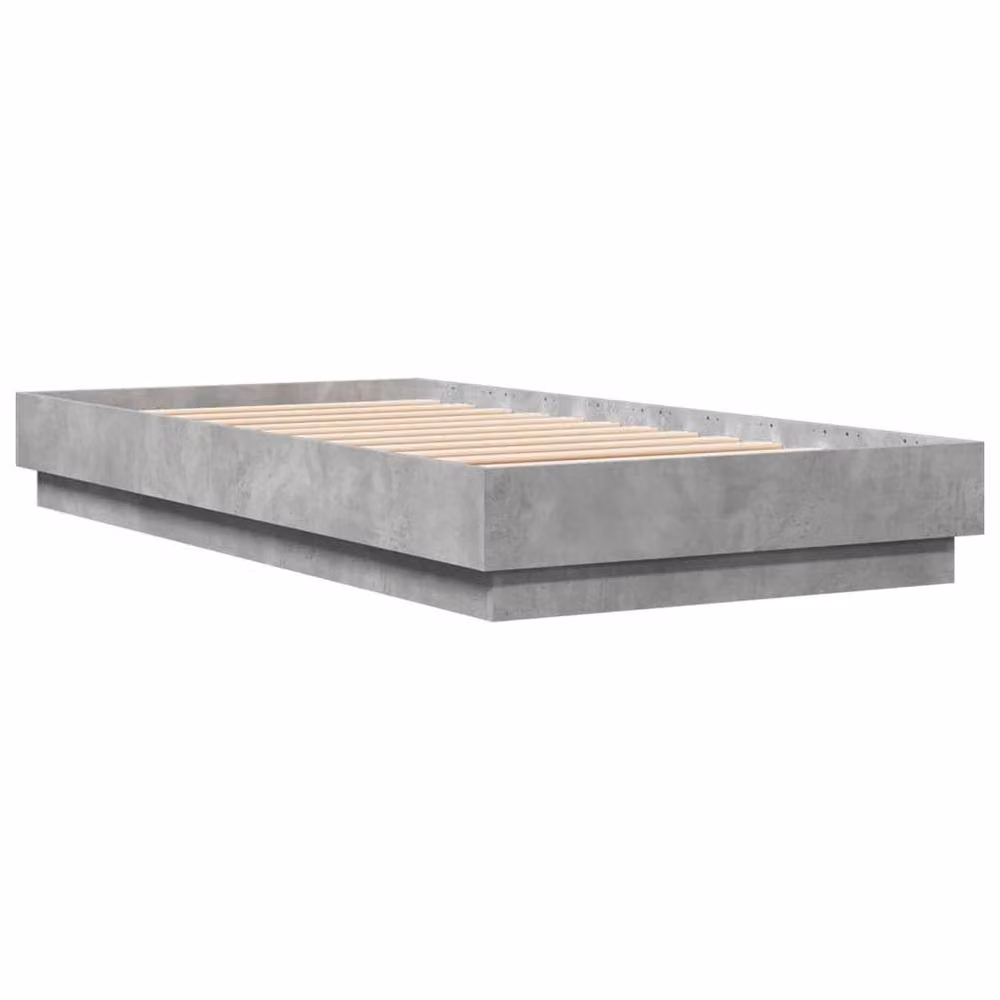 Berkfield Home Small Single Bed Frame in Concrete Grey, W: 75 cm x D: 190 cm – 3