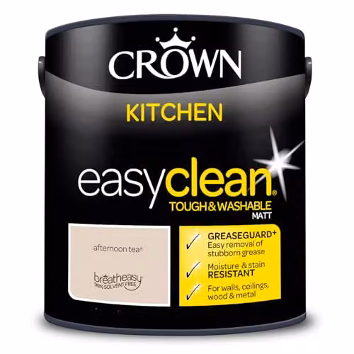 Crown Easyclean Matt Kitchen Paint in Beige, 2.5l – 3