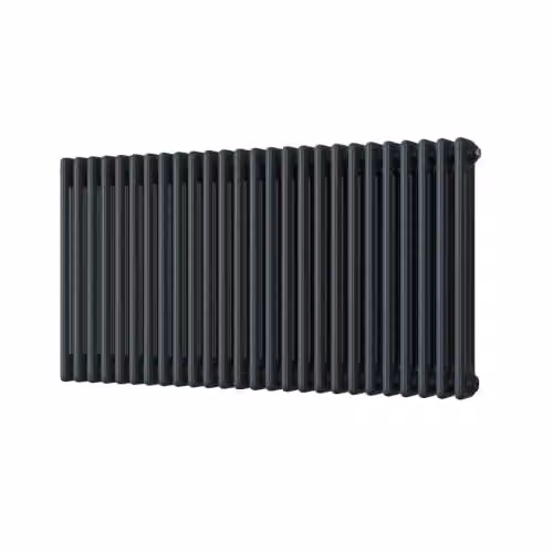 UK Radiators Alpha 3 Column Horizontal Traditional Cast-Iron Style Radiator in Anthracite Grey with Feet – 2