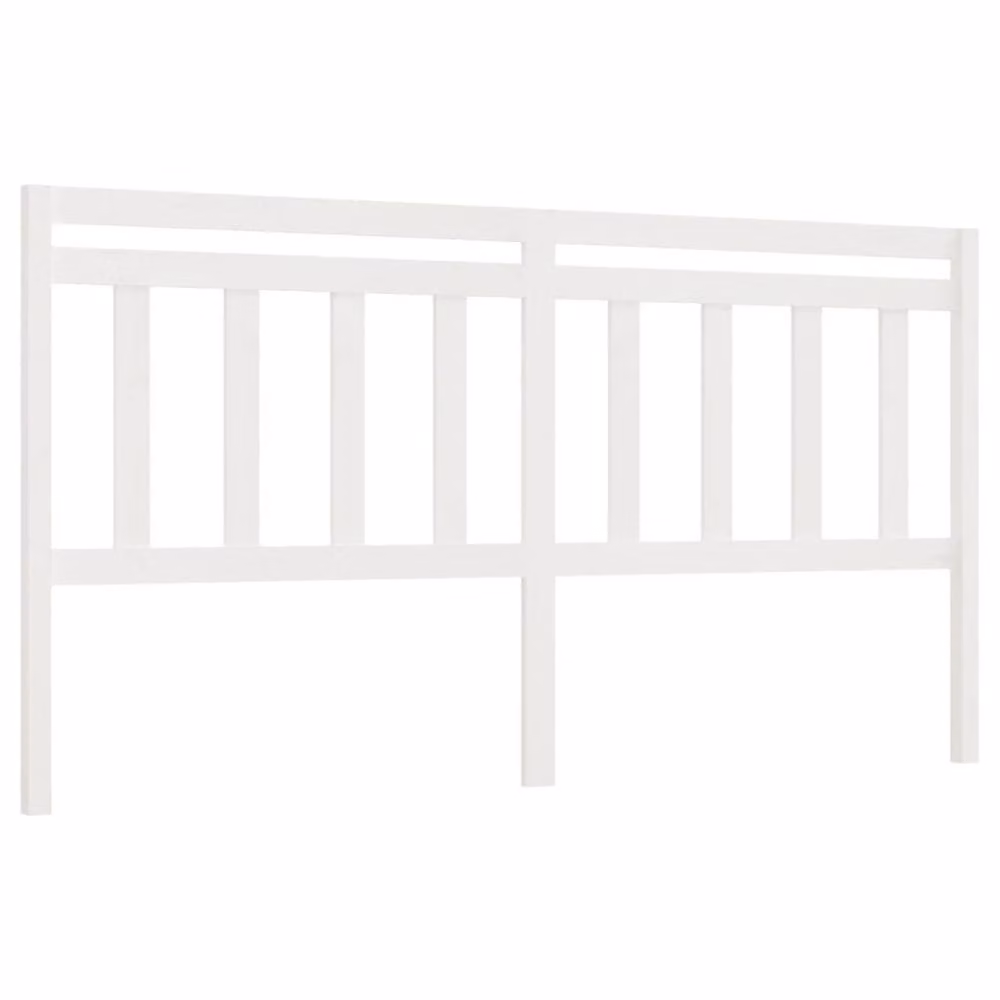 Berkfield Home White Solid Wood Pine Bed Headboard, W: 186 cm, D: 4 cm, H: 100 cm – 2
