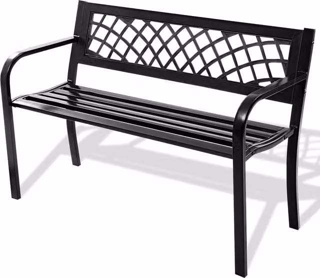 Costway 3 Seater Classic Garden Bench in Matt Black
