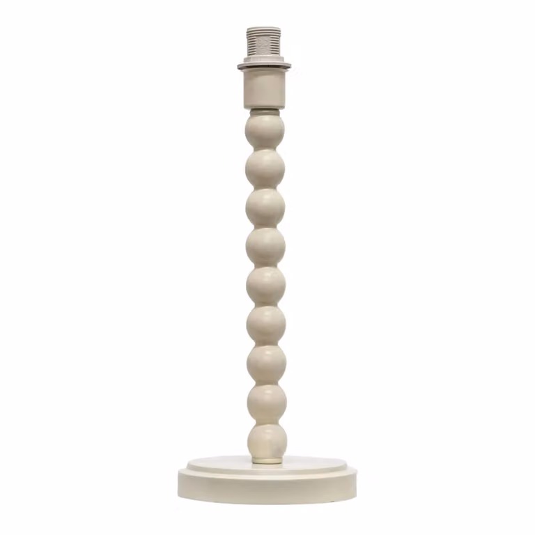 First Choice Lighting Bobbin Table Lamp in White with Grey and Gold Shade
