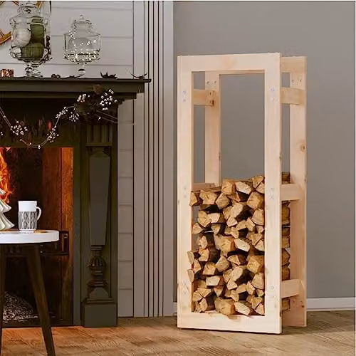 vidaXL Solid Pine Wood Firewood Rack in Brown, W/D/H: 41 x 25 x 100 cm – 3
