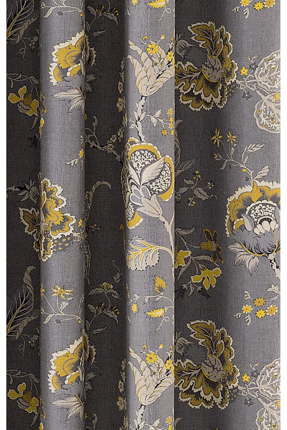 V & A Palampore Trail Floral Grey Cotton Eyelet Curtains, Width: 167 cm, Height: 183 cm – 3