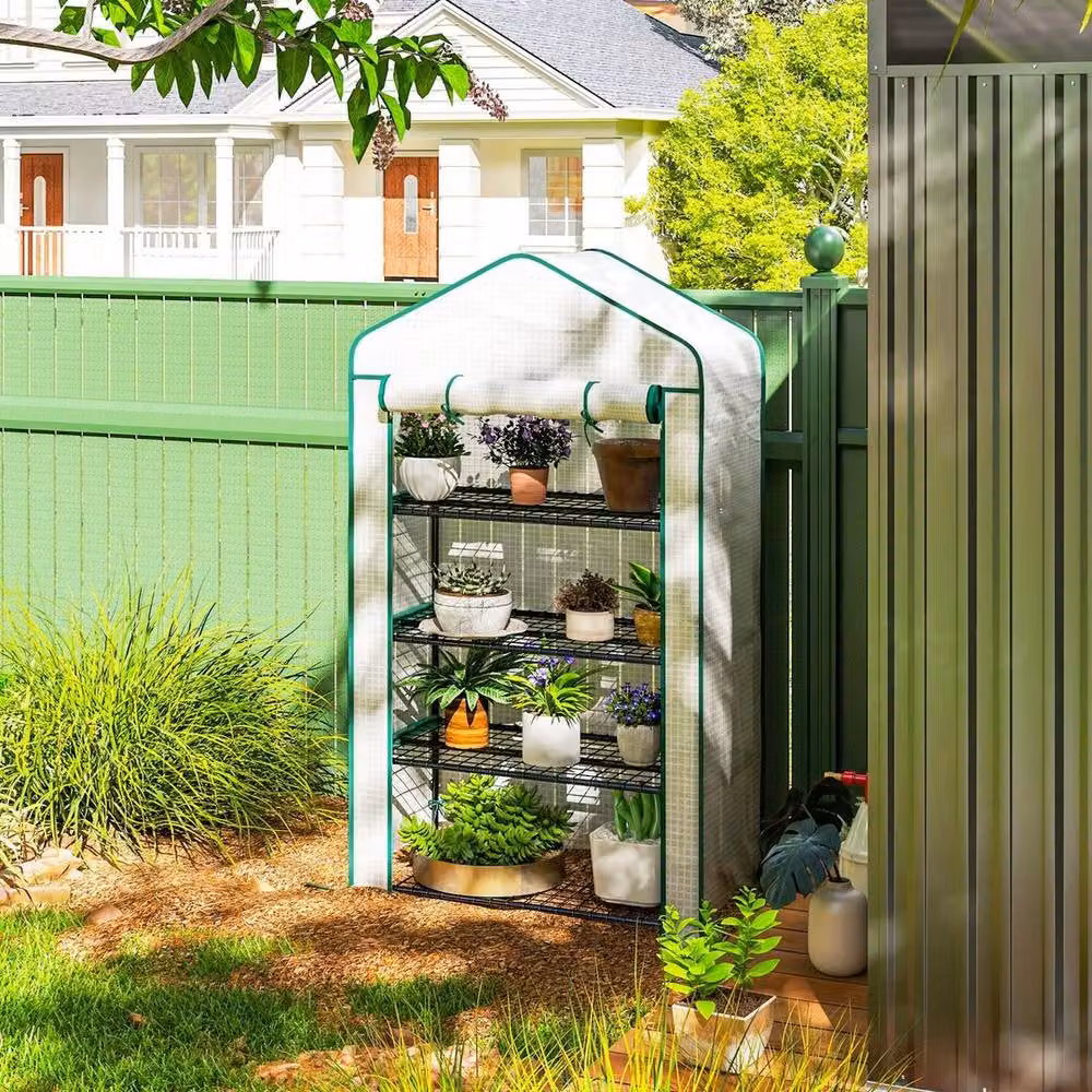 Kelvenix Small White Plastic Greenhouse, W/D/H: 90 x 49 x 160 cm – 3