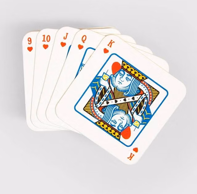Suck UK Playing Card Drink Mats Set, 54 Absorbent White Coasters