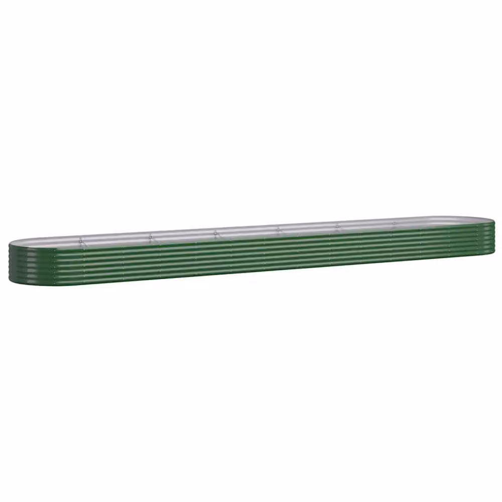 Berkfield Home Garden Powder-coated Steel Raised Bed in Green, W: 544 cm, D: 100 cm, H: 36 cm – 2