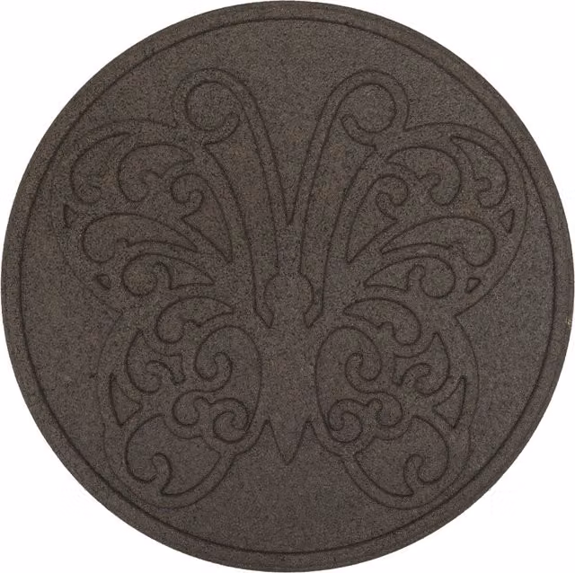 Nicoman Eco-Friendly Floral Garden Butterfly Stepping Stones, Brown, Set of 2