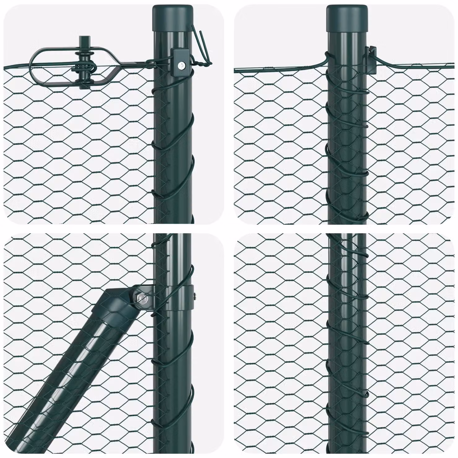 Berkfield Home Green Steel Hexagon Fence, W: 0.8 m, L: 25 m – 5
