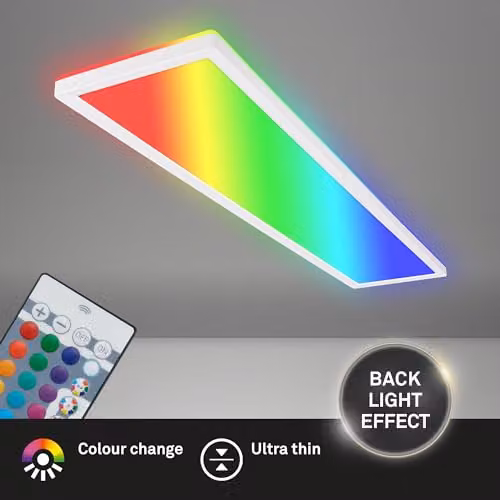 Briloner RGBW LED Ceiling Panel Lamp with Remote Control and Indirect Light, White, W/D/H: 98 x 20 x 3 cm – 2