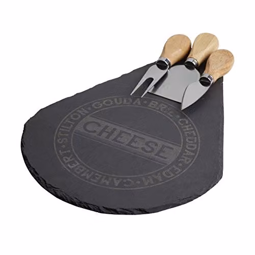 Orsina Carter 4-Piece Slate Cheese Set in Black and Grey – 3