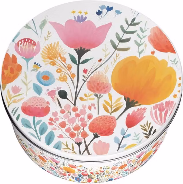 Purely Home Round Large Cake Tin in Multicoloured Floral Design