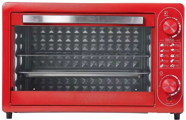 PAWNORA Red Countertop Electric Toaster Oven, 48L